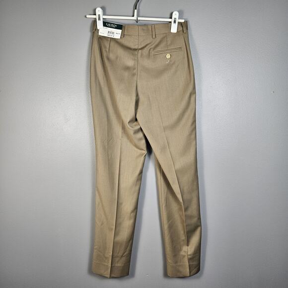 Lauren Ralph Lauren Ankle Dress Pants Tan Womens Size 12R Flatfront Business - Picture 2 of 9